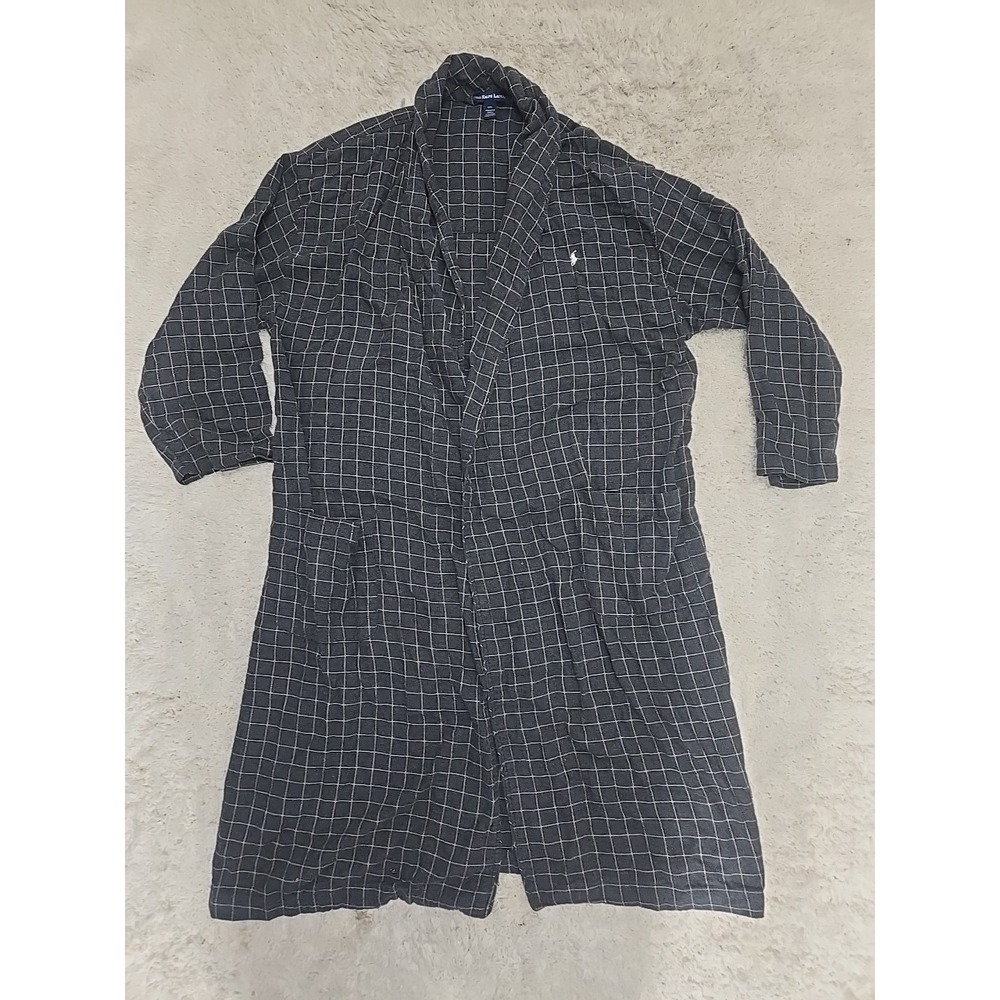 Polo Ralph Lauren Men's Sleepwear  Plaid Robe Gray Sz L/XL